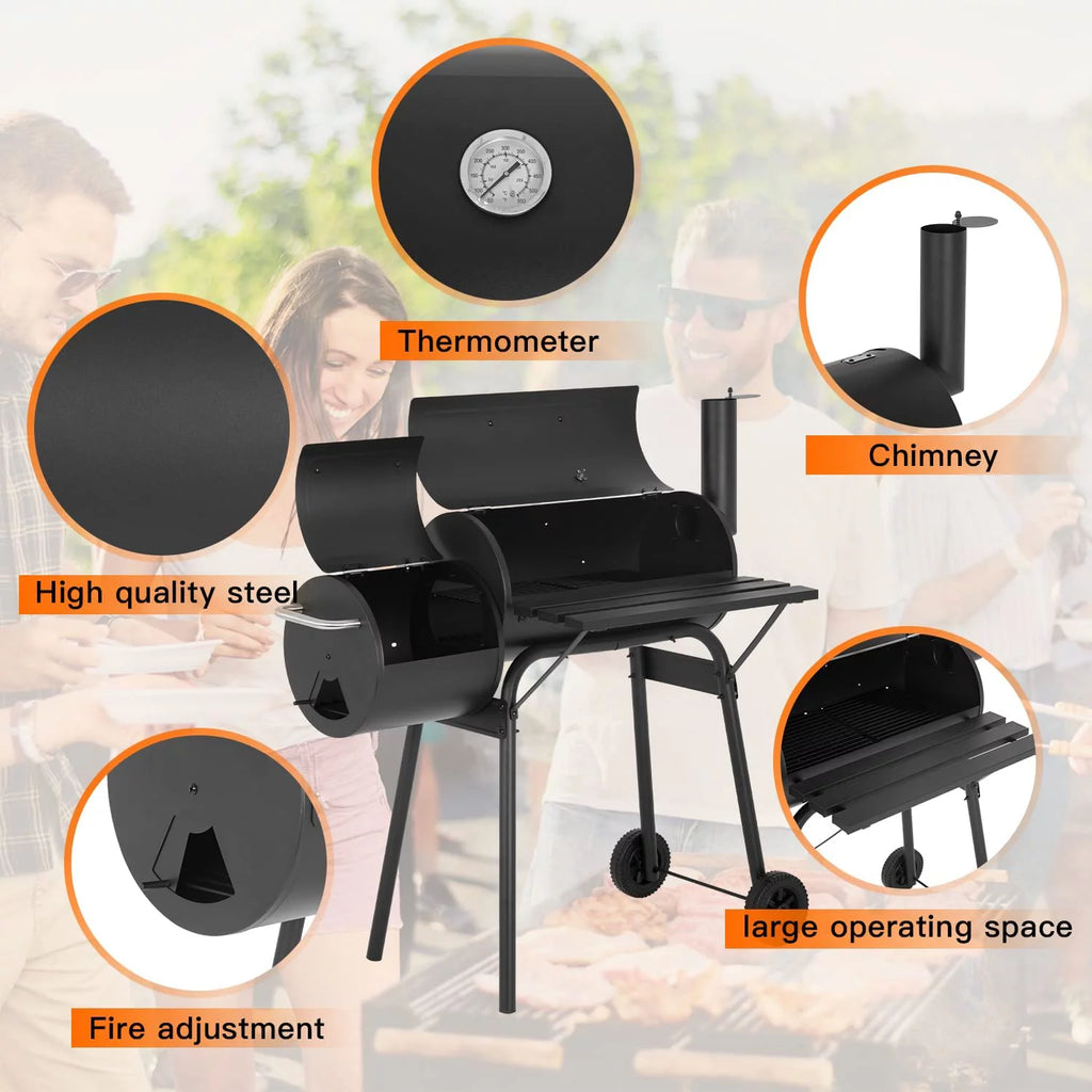 Charcoal Grills Outdoor BBQ Grill Portable Grill Offset Smoker R5718