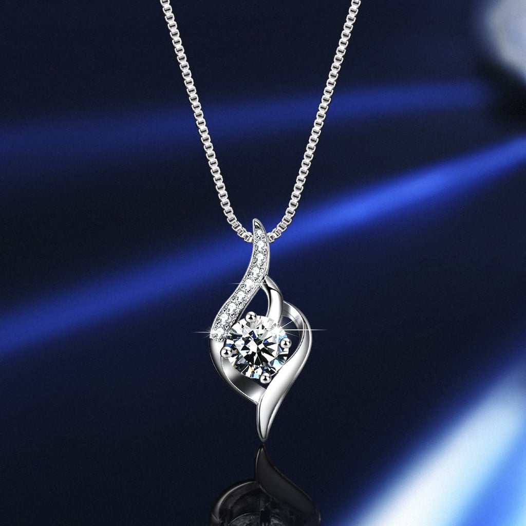 Moissanite Solitaire Necklace S925 Sterling Silver 1CT E7549