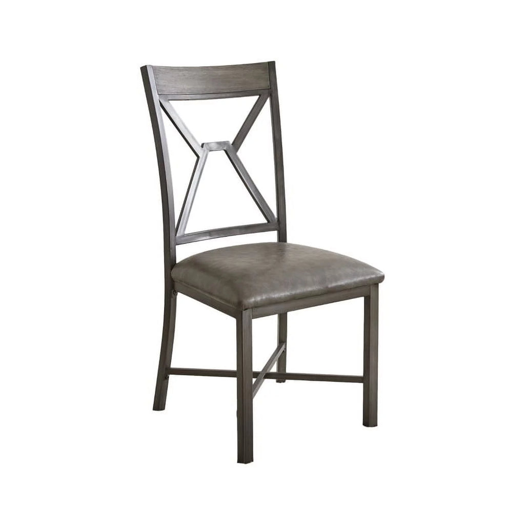 Gray Faux Leather Dining Side Chair S910096