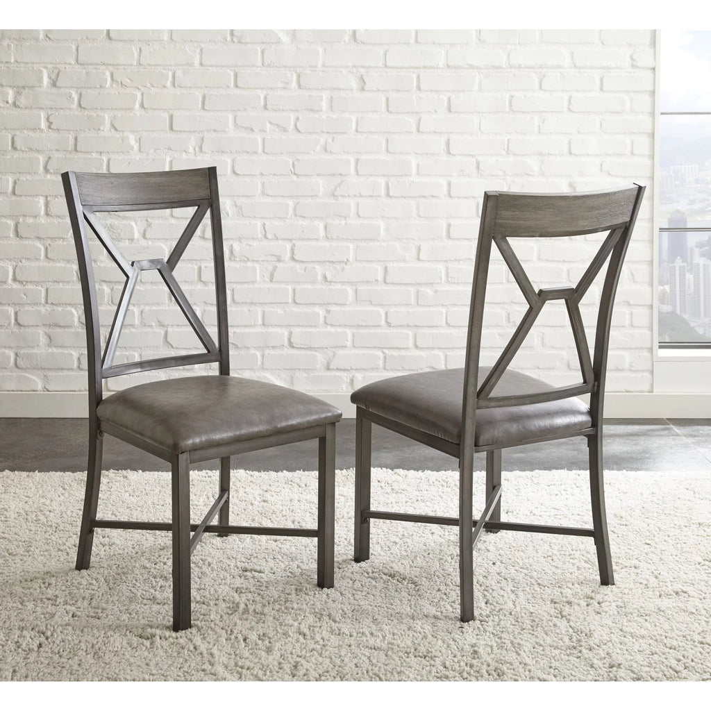 Gray Faux Leather Dining Side Chair S910096