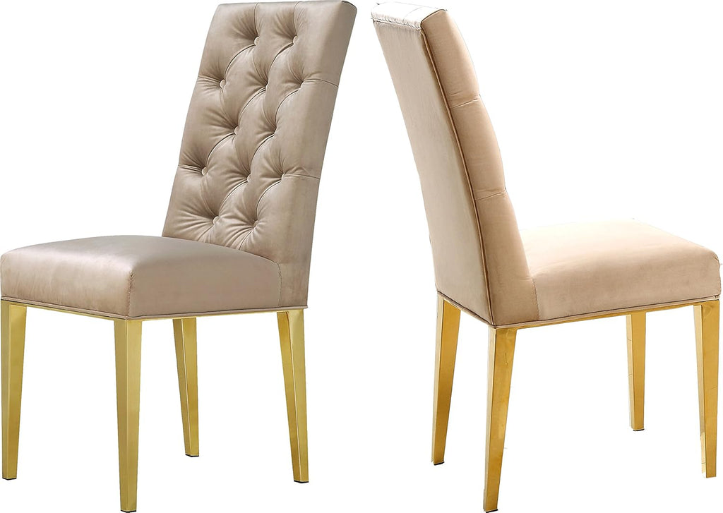 Navy Velvet Dining Chair Set of 2 F9186