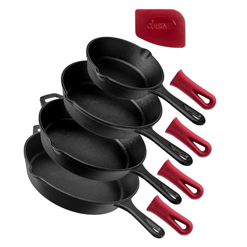 Cast Iron Grill Pan Square 10.5-Inch Pre-Seasoned Skillet with Glass Lid R56201
