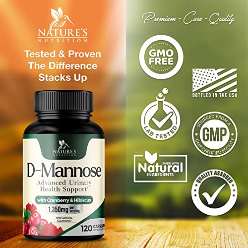 180 Capsules D-Mannose & Cranberry Extract 1350mg K2944