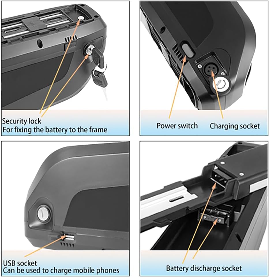 48V 20Ah Electric Bike Lithium Li-Ion Battery with 35A BMS 3A Charger C86758