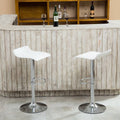 White Chrome Adjustable Swivel Stools D147452