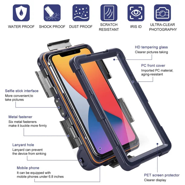 Waterproof Protective Case for Coolpad Cool 12A and Phones Up to 6.9 Inch with Lanyard Q2369