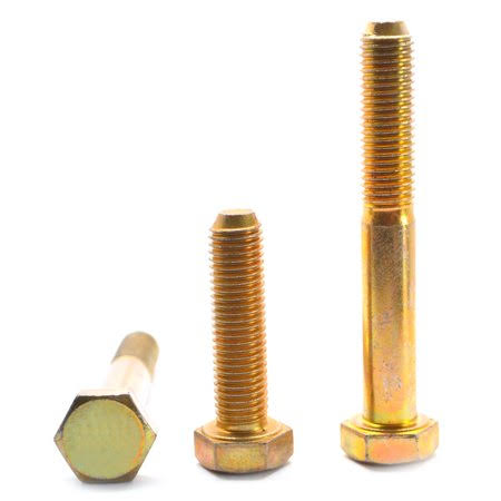 1 1/4 inch-7 x 8 1/2 inch Grade 8 Hex Cap Screw Alloy Steel Yellow Zinc Plated Pk 10 N917