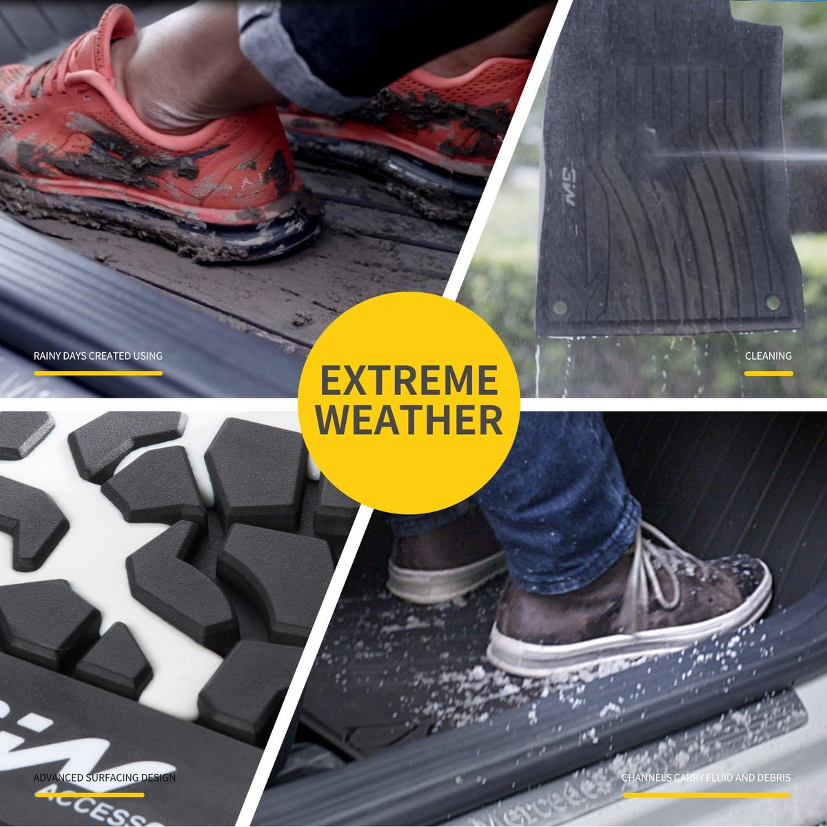 Black Floor Mats with Front Carpet Mats B5485
