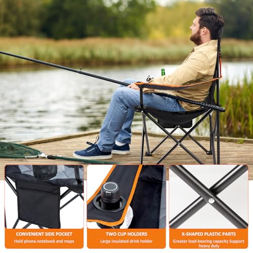 Oversized Padded Camping Chair with Arms O1994