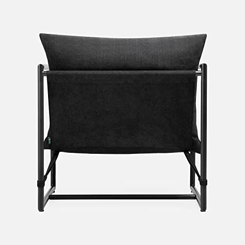 Black Metal Framed Sling Accent Chair J5819