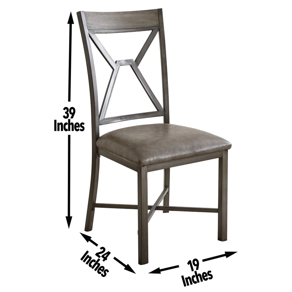 Gray Faux Leather Dining Side Chair S910096