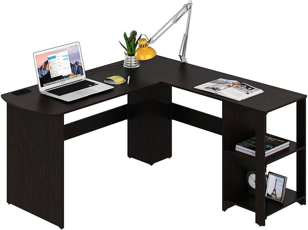 Walnut L-Shaped Wood Corner Desk B328425