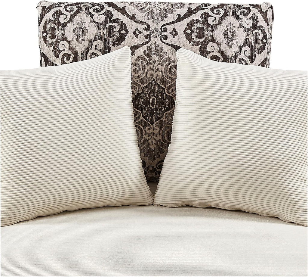 Oversized Corduroy Swivel Barrel Armchair with 5 Detachable Pillows M186766