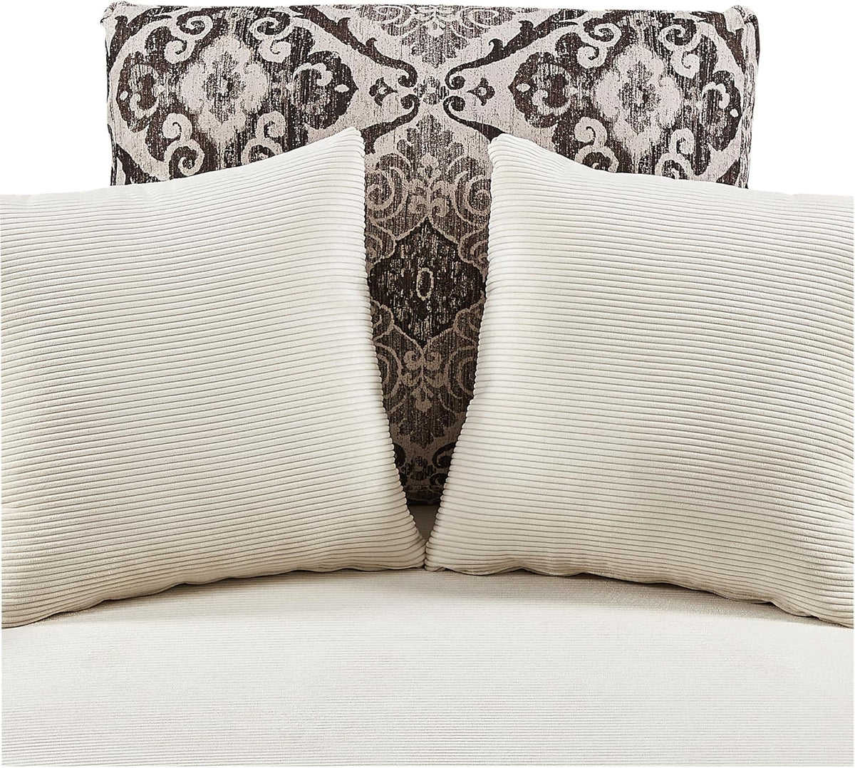 Oversized Corduroy Swivel Barrel Armchair with 5 Detachable Pillows M186766