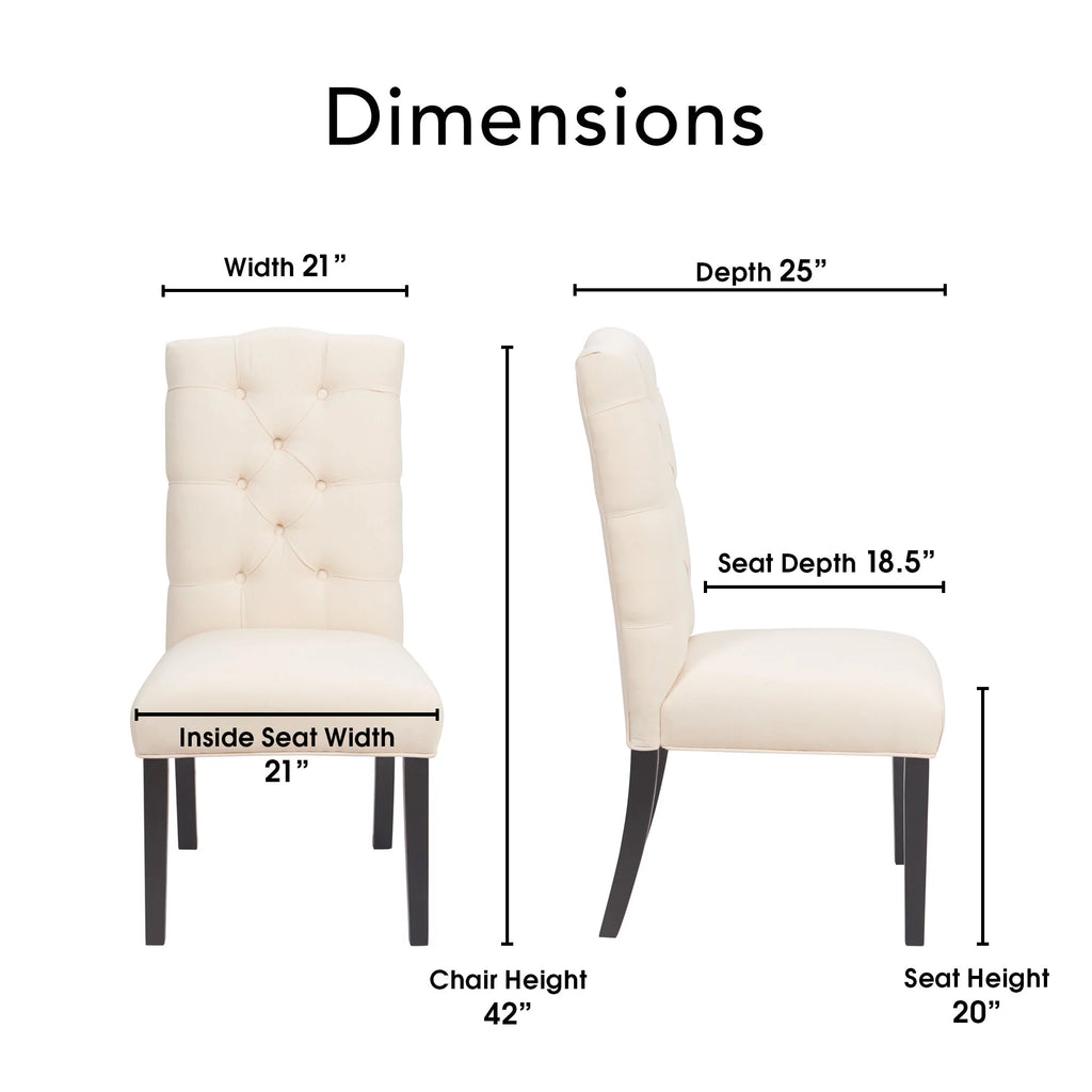 Beige Tufted Dining Chair Set of 2 E9992
