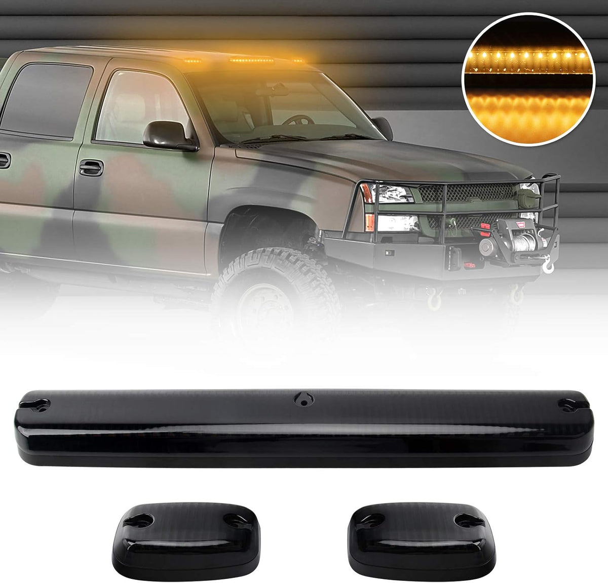 Smoke Cover Lens 30 Led Cab Marker Light Assembly, 3PCS Y203