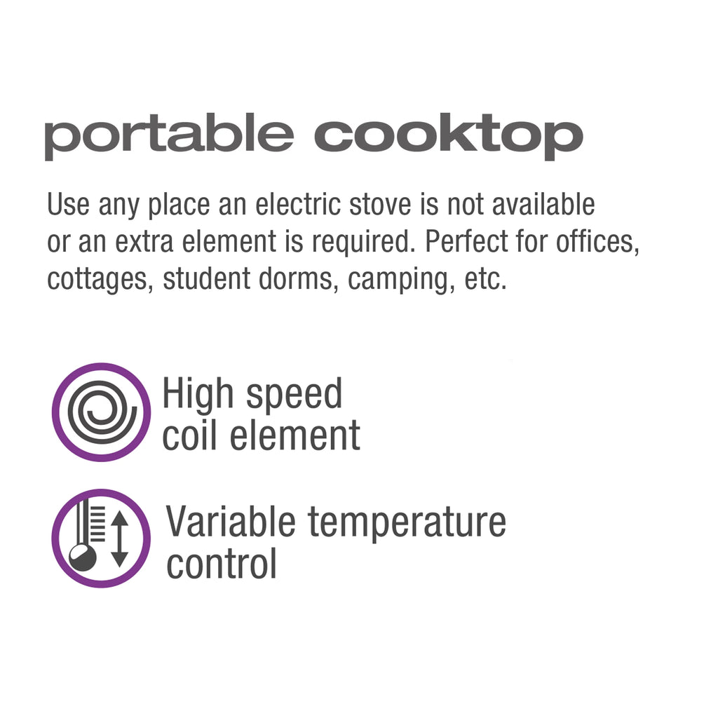 Black Portable Double Burner Cooktop C774773