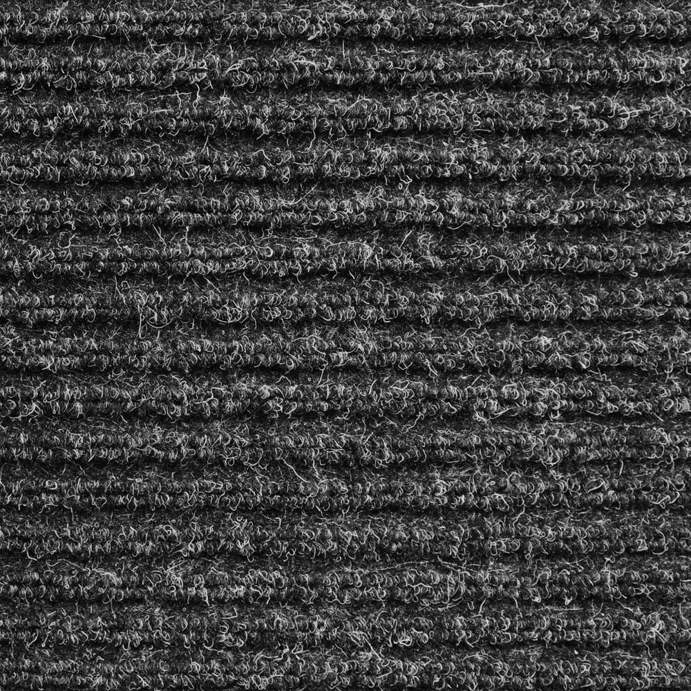 Charcoal Black Ribbed Indoor Outdoor Carpet 6 Feet X 10 Feet H86768