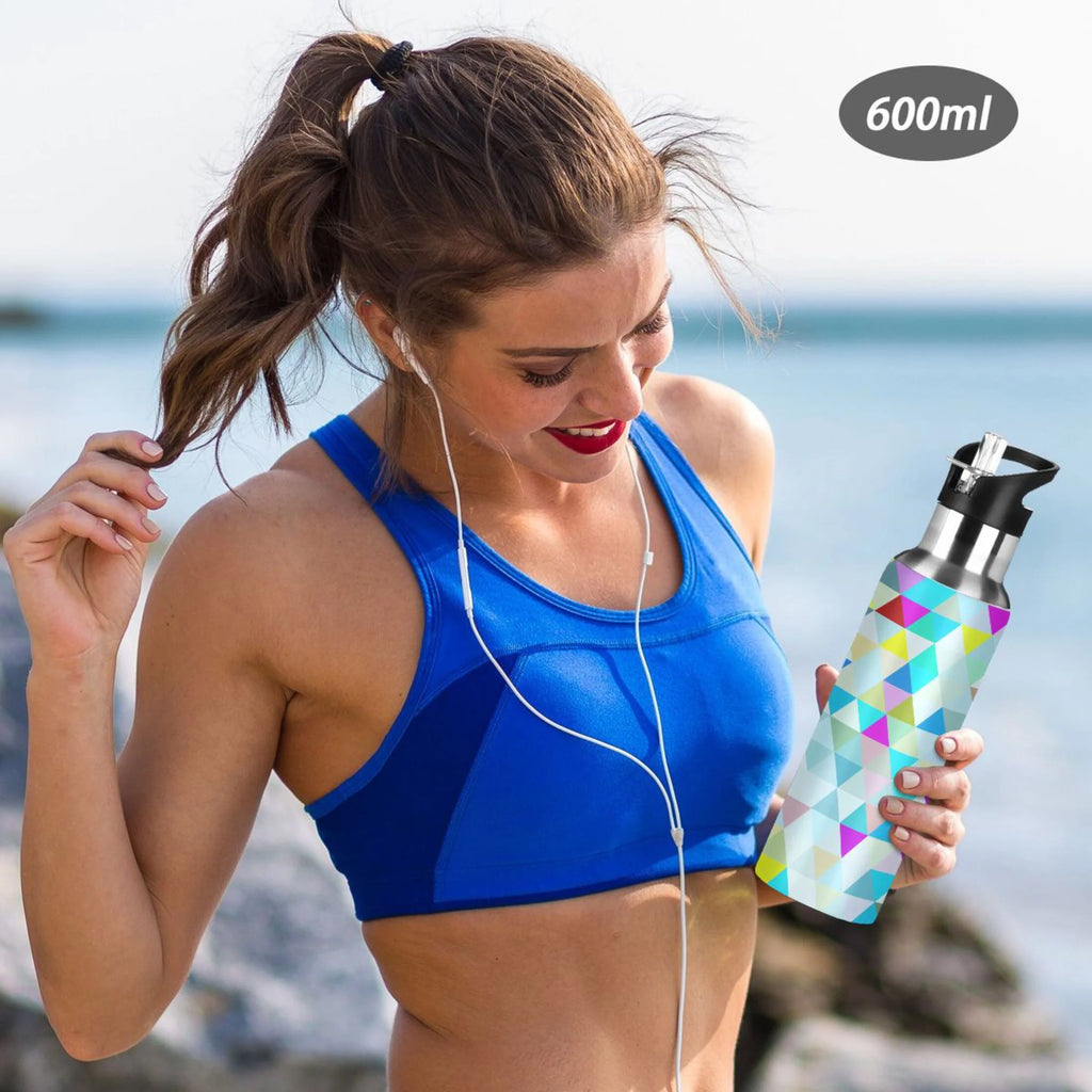 20 oz Insulated Stainless Steel Water Bottle with Straw Lid R14148