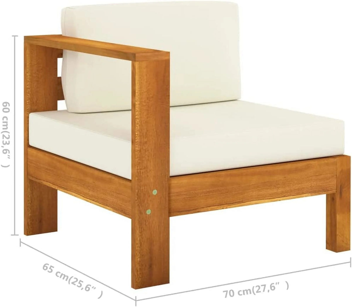 10 Piece Acacia Wood Patio Lounge Set with Cream White Cushions A2132