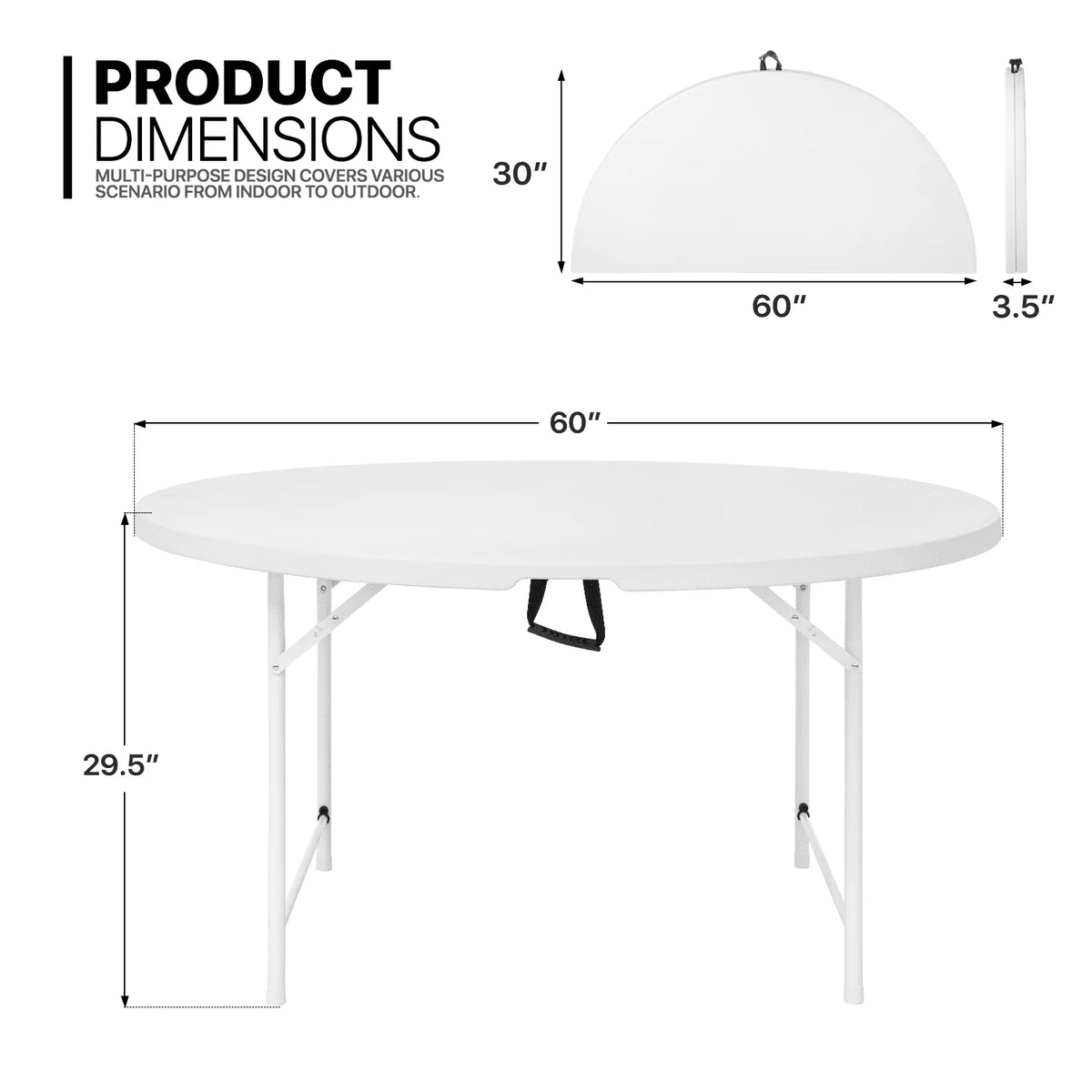 11 Pieces White Plastic Folding Table and Chair Set O3734