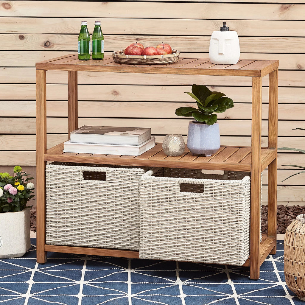 Gray Steel Outdoor Console Table X39257
