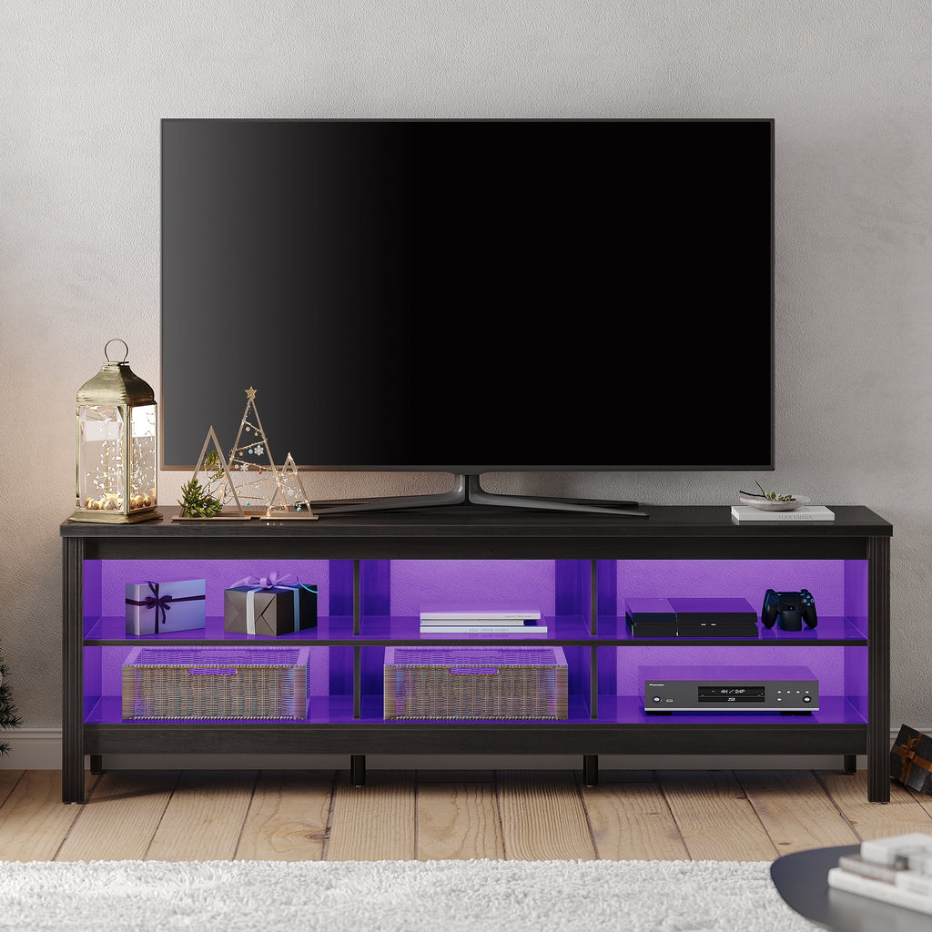 Espresso 70 inch TV Stand with 6 Cubby P793