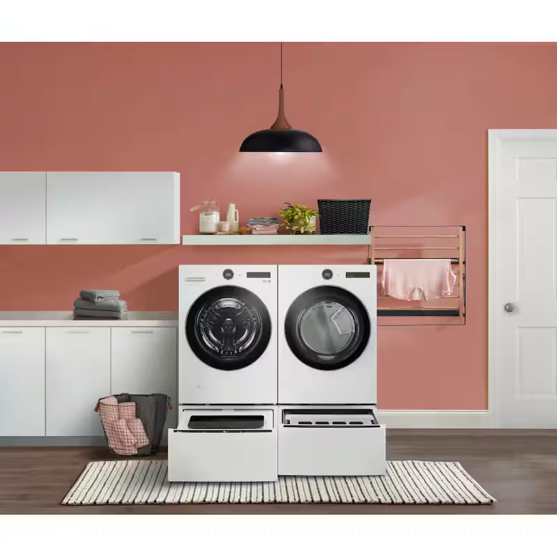 27 in. White Laundry Pedestal with Storage Drawer L836
