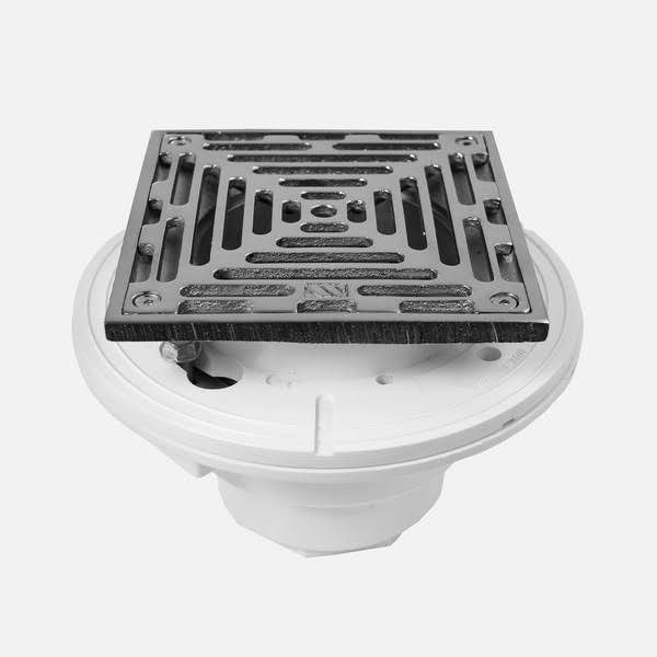 6x22 Square PVC Shower Drain Matte Black X1223