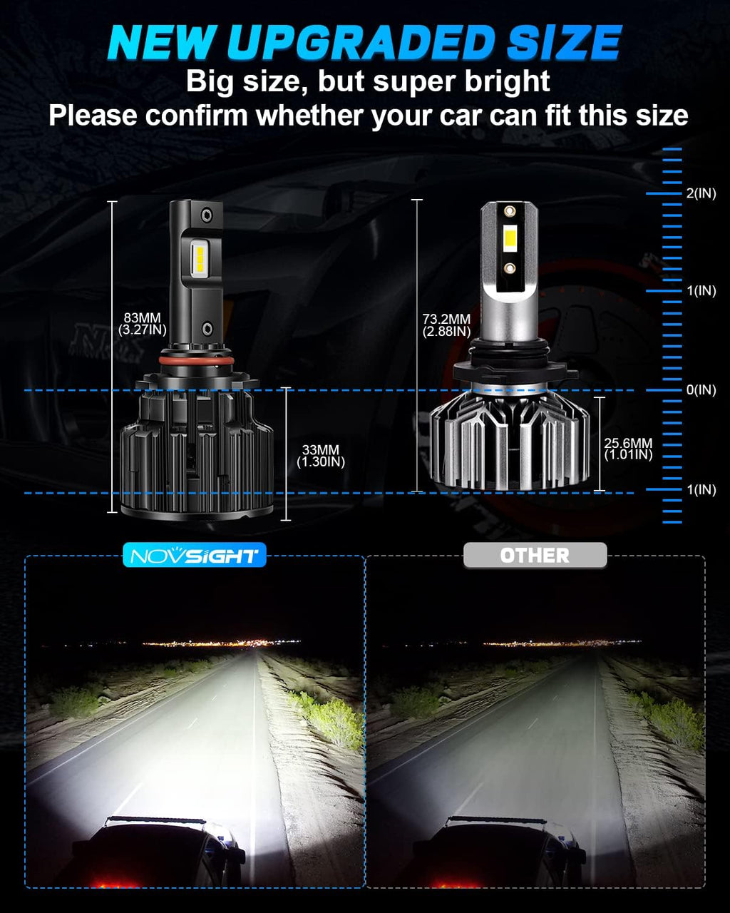 9005/HB3 High Beam 9006/HB4 Low Beam LED Headlight Bulbs Combo 120W 24000LM 6500K Cool White, Pack of 4 N489792