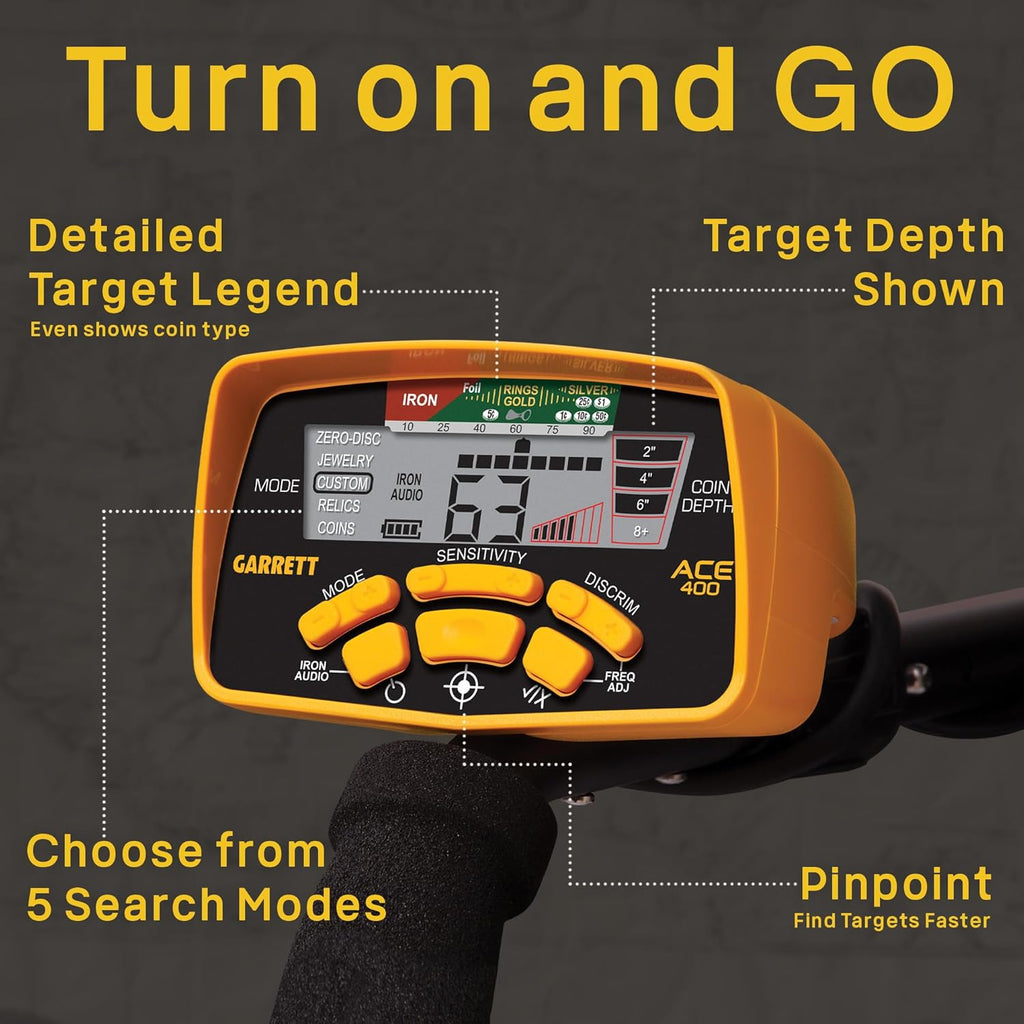 Metal Detector with DD Waterproof Search Coil and Carry Bag I42747