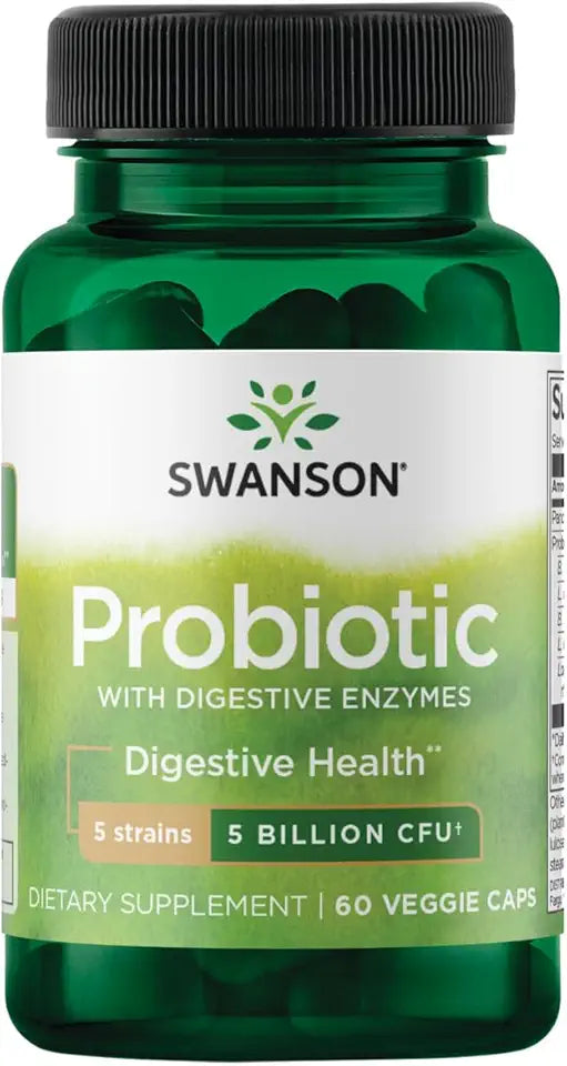 Probiotic with Digestive Enzymes 5 Billion Cfu 60 Veg Capsules D64796