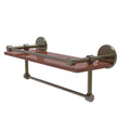 16 inch Ironwood Shelf with Gallery Rail and Towel Bar Q28812