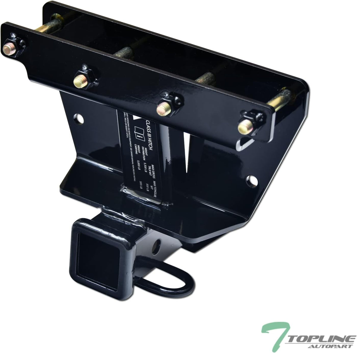 Class 3 Black 2" Rear Trailer Tow Hitch Receiver Tube L404