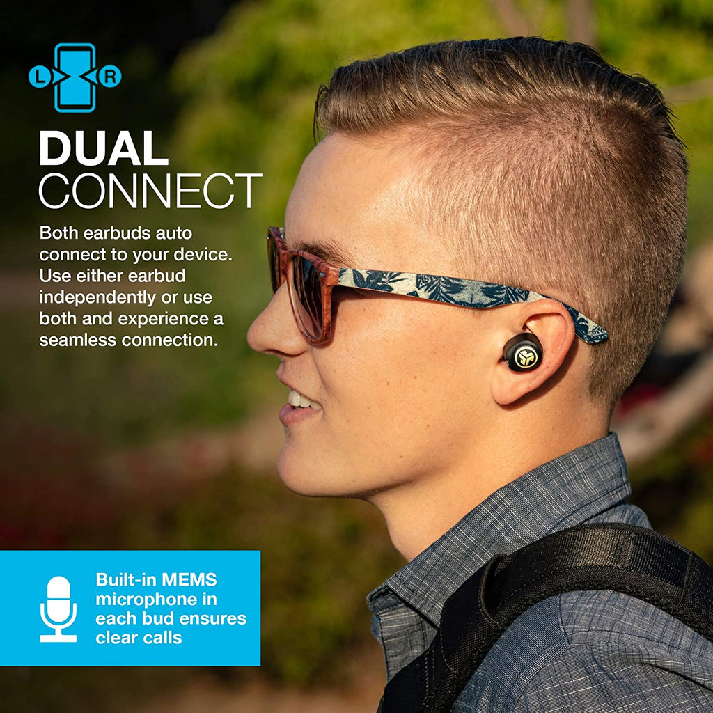 Black & Gold True Wireless Bluetooth Earbuds with Charging Case O2186