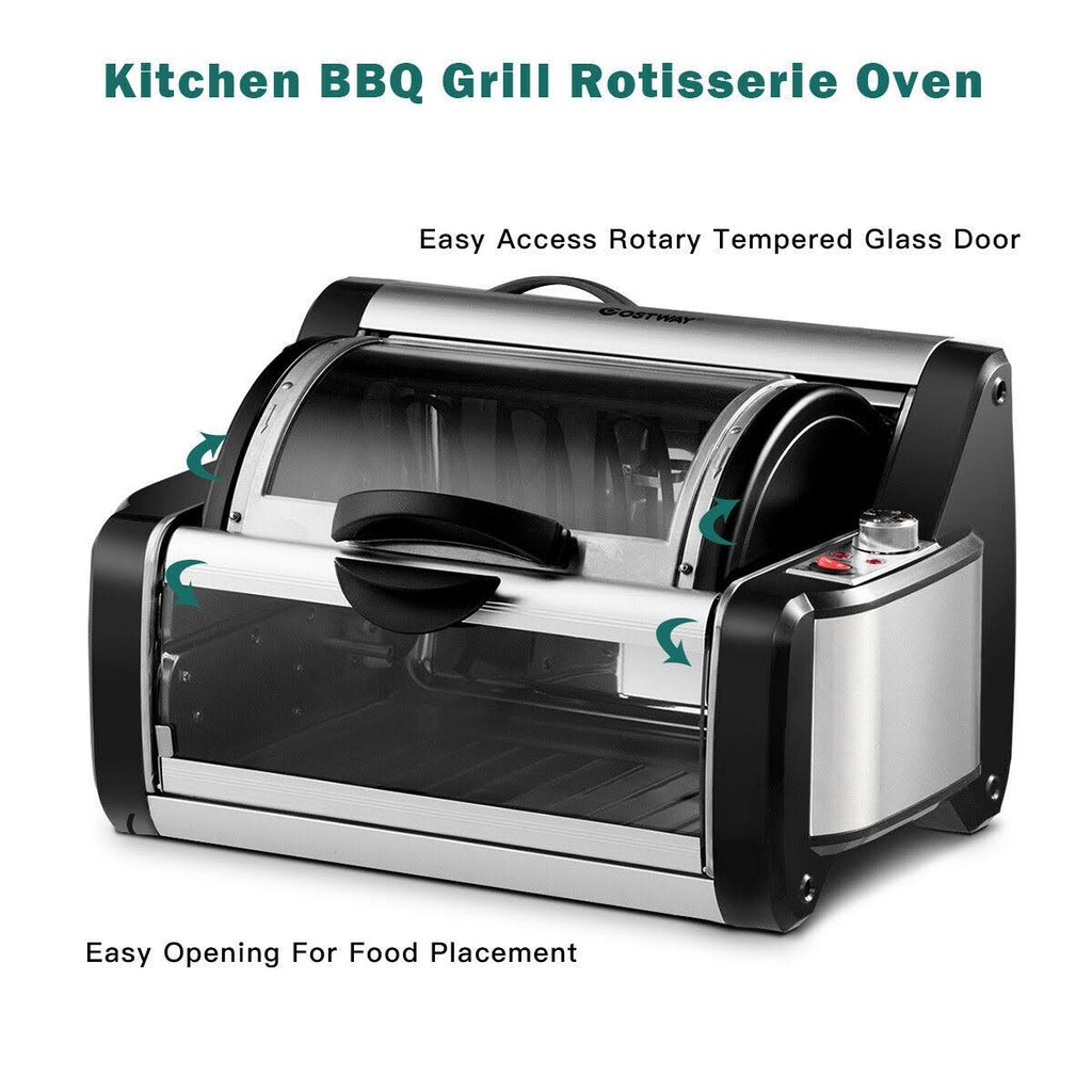 Horizontal Rotating Kebob Skewer Roaster Oven Grill S9594