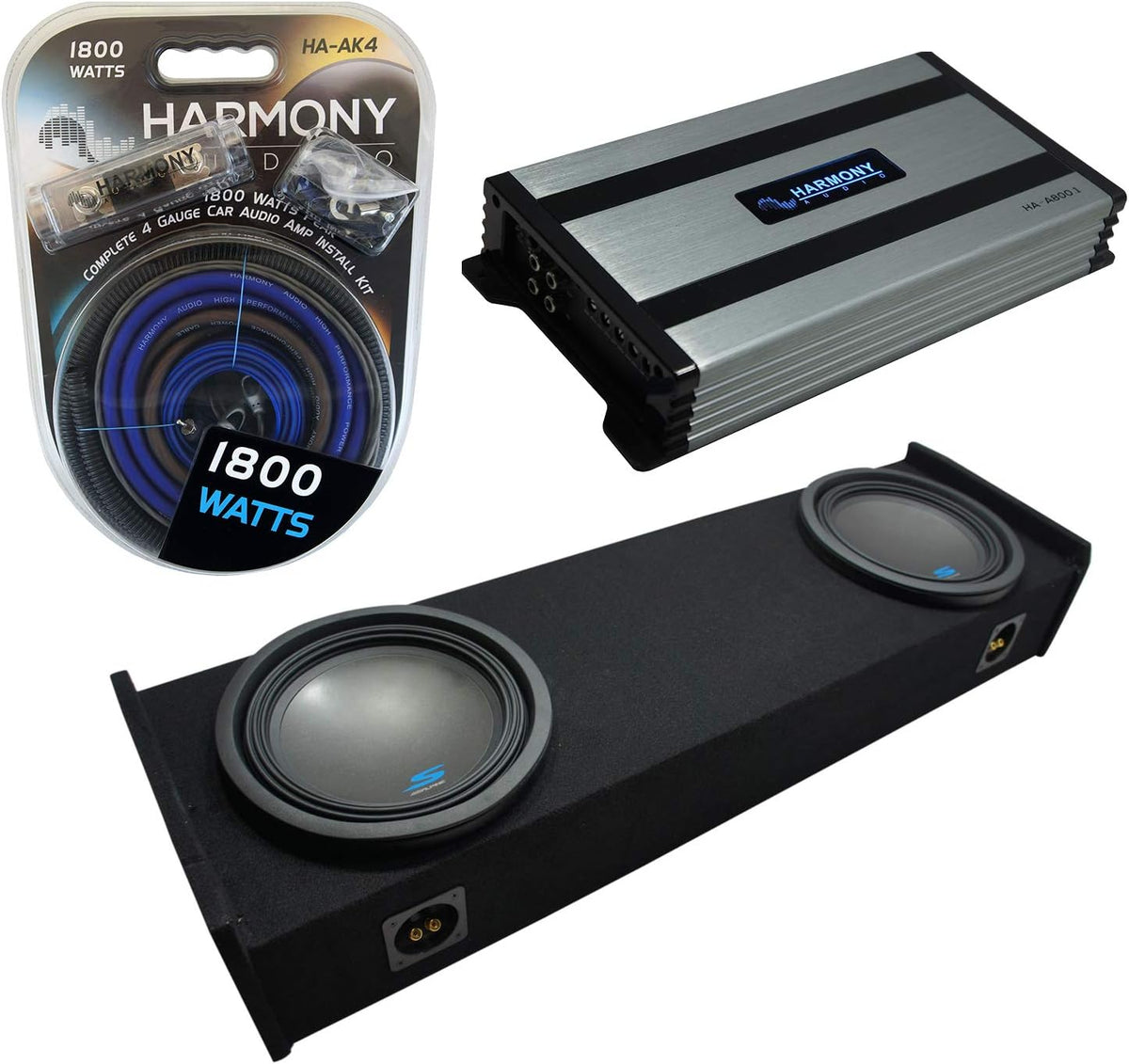 Alpine 12D2 Subwoofer Bundled with HA-A800.1 Mono 1600W Sub Box & FORDWK2X12 J382