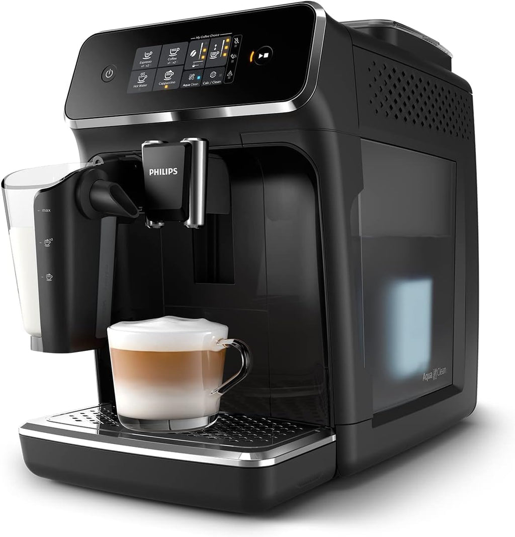Black Fully Automatic Espresso Machine with LatteGo Milk Frother and Ceramic Grinder U49869