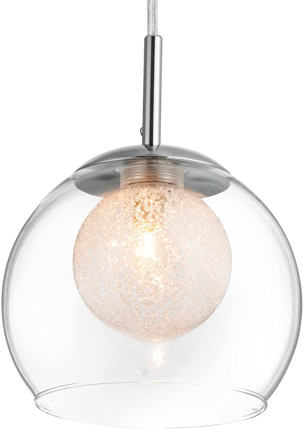 Clear Glass Shade Black Metal Pendant Lighting H508
