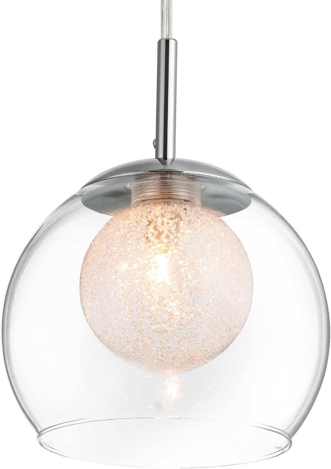 Clear Glass Shade Black Metal Pendant Lighting H508
