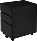 3 Drawer Black Storage Cabinet with Wheels K2269