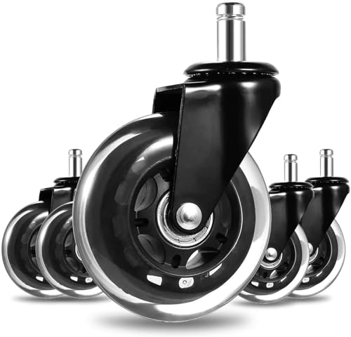 5pc Soft Rubber Swivel Caster Wheels for Office Chair W286