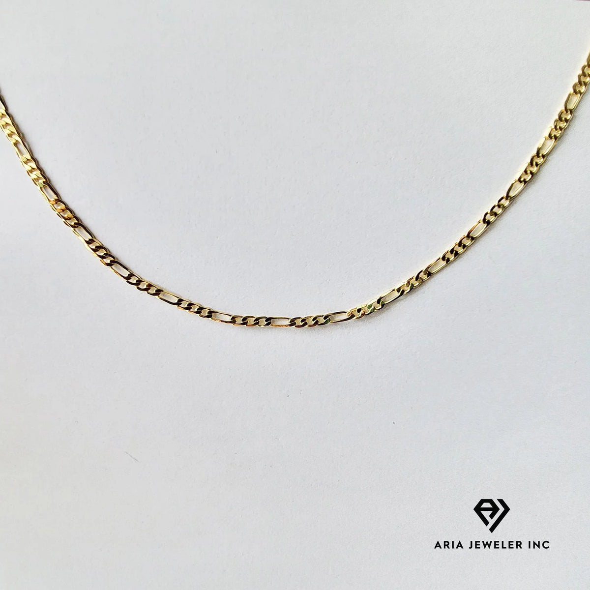 14k Gold Plated Horse Head Pendant Necklace with Figaro Chain R865