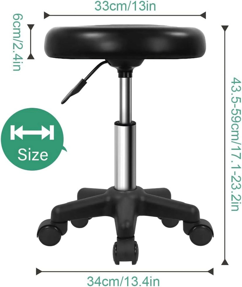 Round Swivel Stool with Wheels Black K5709