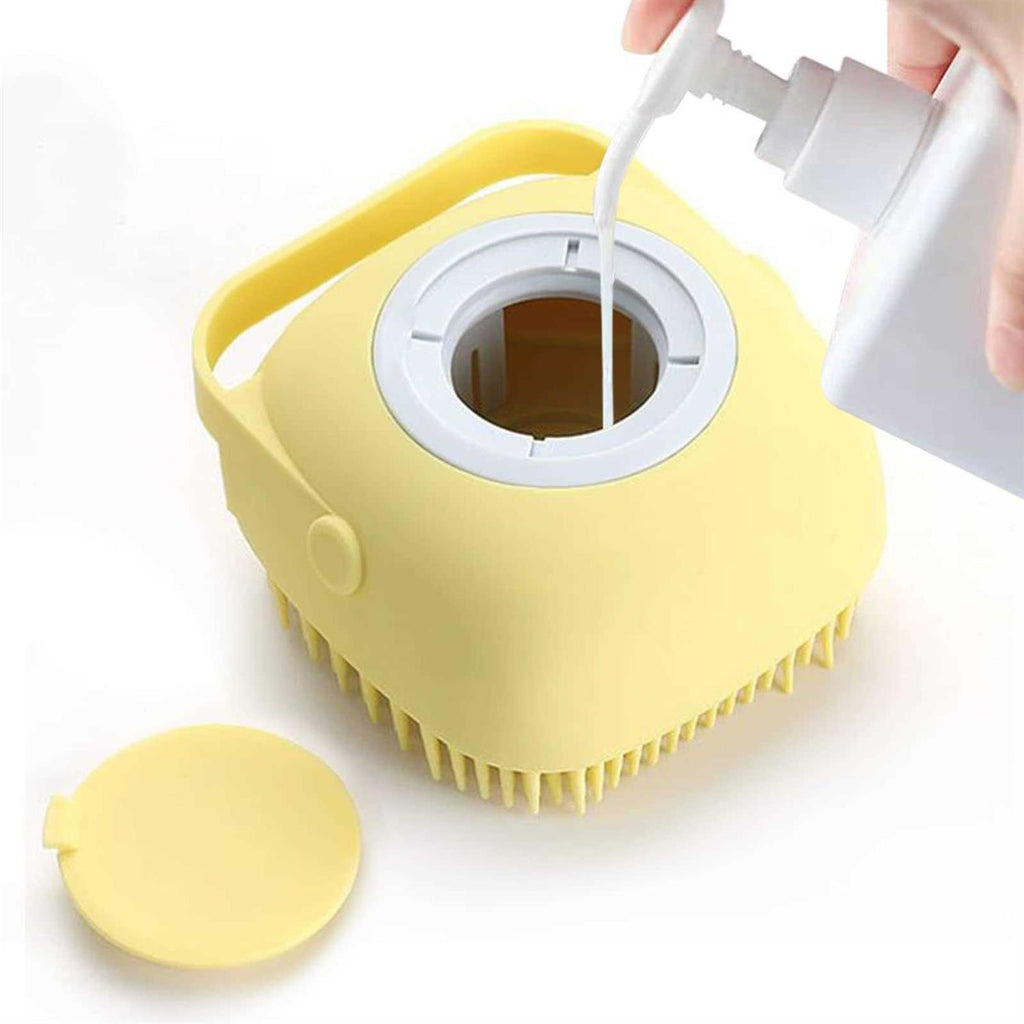 Pet Grooming Bath Massage Brush with Soap Dispenser K367204