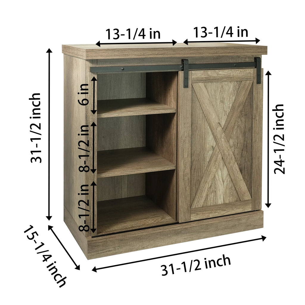 Storage Cabinet with Sliding Slat Door M68042