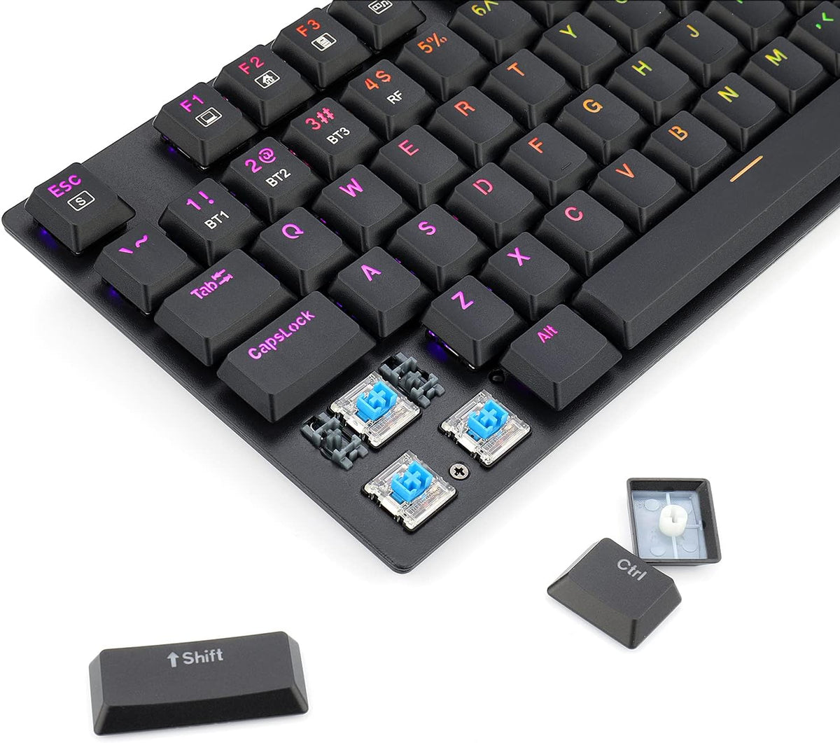 Wireless Bluetooth Mechanical Gaming Keyboard with RGB Backlit Blue Switches D919528
