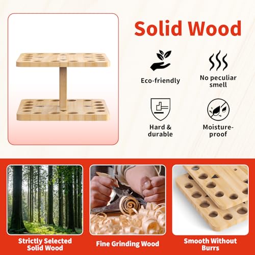 Natural Wooden Fishing Rod Storage Rack Q423194