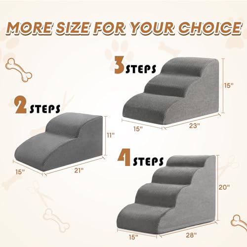 Grey 5-Tiers Non-Slip Waterproof Fabric Dog Stairs Ramp X9921