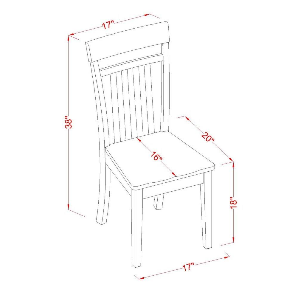 Slat Back Wood Dining Chair Set of 2 V530964